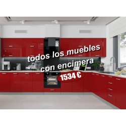 cocina roja 390 x 250 cm