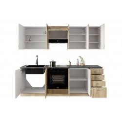 cocina roble 8 modulos 240 cm