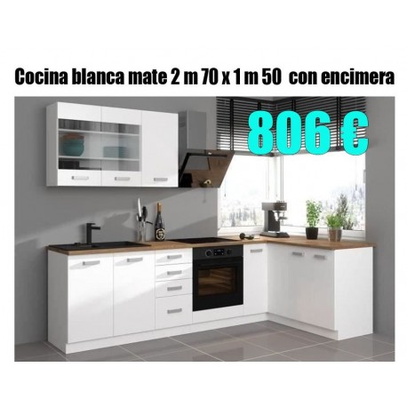Cocina nueva blanca mate 2 m 70 x 1 m 50 Cocina nueva blanca mate 2 m 70 x 1 m 50