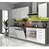 Cocina gris y blanco brillante