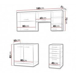 Cocina blanca 5 modulos 180 cm