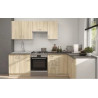 cocina L270 x L148 cm colr roble con encimera
