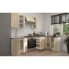 cocina L270 x L148 cm colr roble con encimera