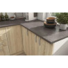 cocina L270 x L148 cm colr roble con encimera