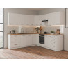 Cocina 14 módulos  230 x 250 cm blanca mat sin encimera