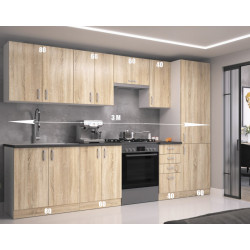 Cocina roble 8 módulos 300  cm sin encimera