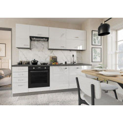 Cocina completa  blanca 240 cm 8 modulos