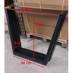 2 Patas para mesa o escritorio de acero color negro altura 73 cm