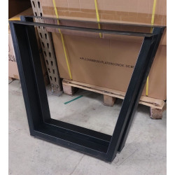 2 Patas para mesa o escritorio de acero color negro altura 73 cm