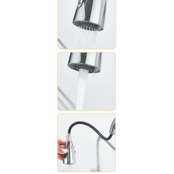 Grifo de cocina monomando caño alto extraíble