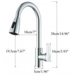 Grifo de cocina monomando caño alto extraíble