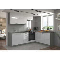 cocina 240x185 cm blanco brillante sin encimera