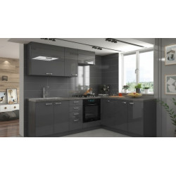 cocina 240x185 cm gris brillante sin encimera