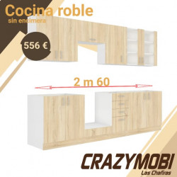 Cocina Roble 260 cm sin encimera
