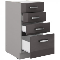 Cocina   gris oscuro 240 cm 8 modulos sin encimera