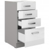 bajo 40  / 4 cajones blanco brillante