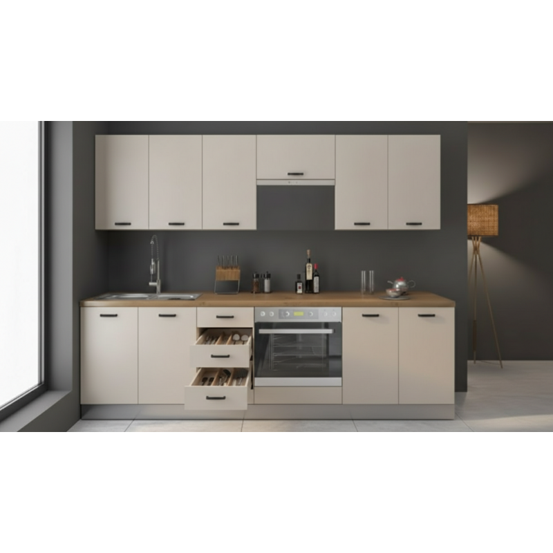 cocina 260 cm CASHMERE sin encimera