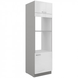 columna blanco mate de horno y microonda blanco brillante