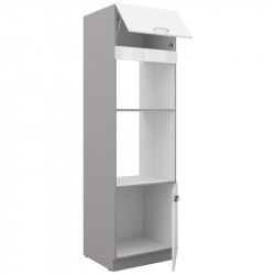 columna blanco mate de horno y microonda blanco brillante
