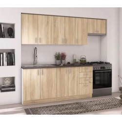 cocina roble ancho 240 cm sin encimera