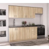 cocina roble ancho 240 cm sin encimera