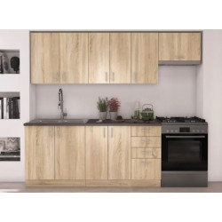 cocina roble ancho 240 cm sin encimera