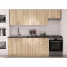 cocina roble ancho 240 cm sin encimera