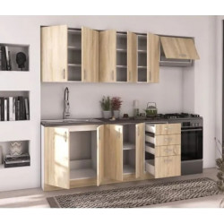 cocina roble ancho 240 cm sin encimera
