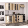 cocina roble ancho 240 cm sin encimera