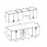 cocina roble ancho 240 cm sin encimera