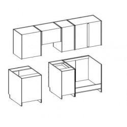 cocina roble ancho 240 cm sin encimera