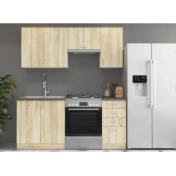 cocina Roble  5 modulos 180 cm sin encimera