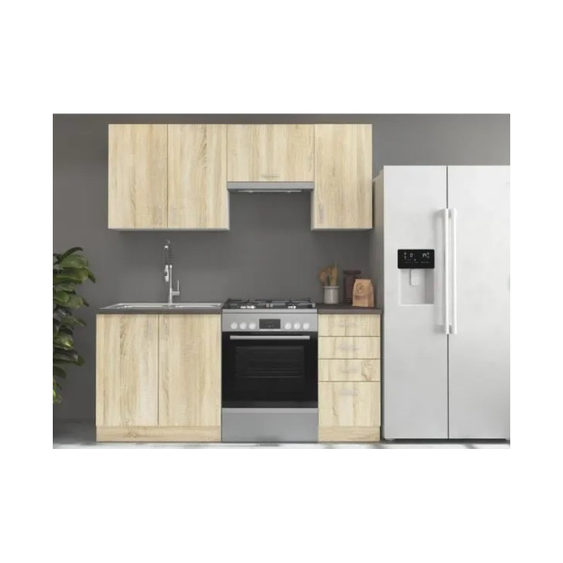 cocina Roble  5 modulos 180 cm sin encimera