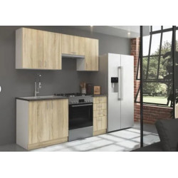 cocina Roble  5 modulos 180 cm sin encimera