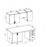 cocina Roble  5 modulos 180 cm sin encimera