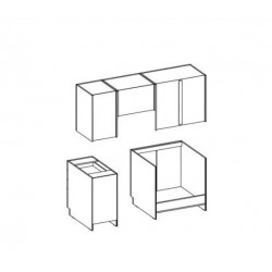 cocina Roble  5 modulos 180 cm sin encimera
