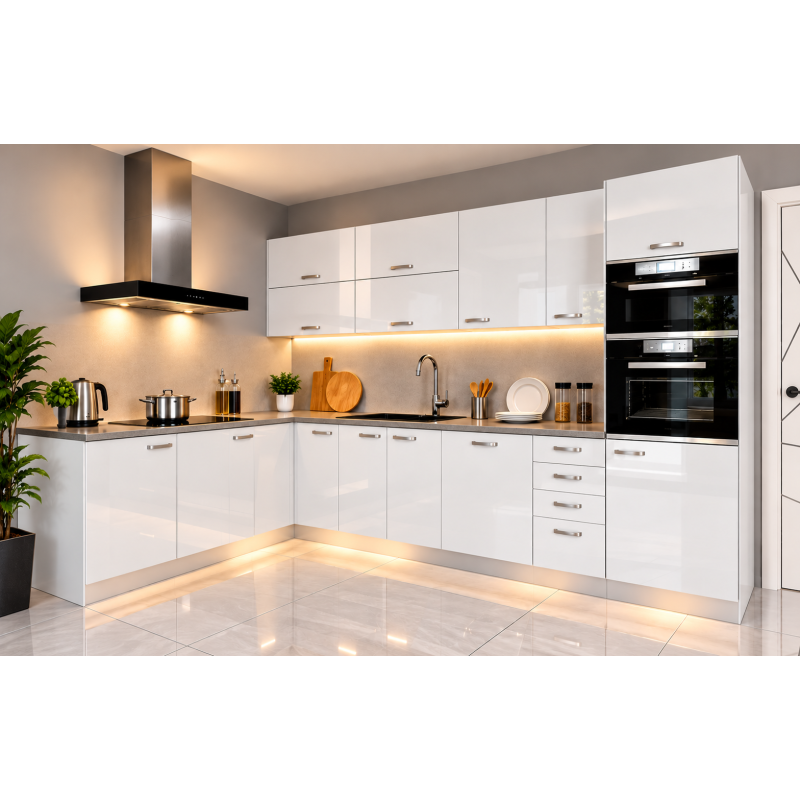 Cocina blanco brillante 2 m 10 x 3 m 30 sin encimera